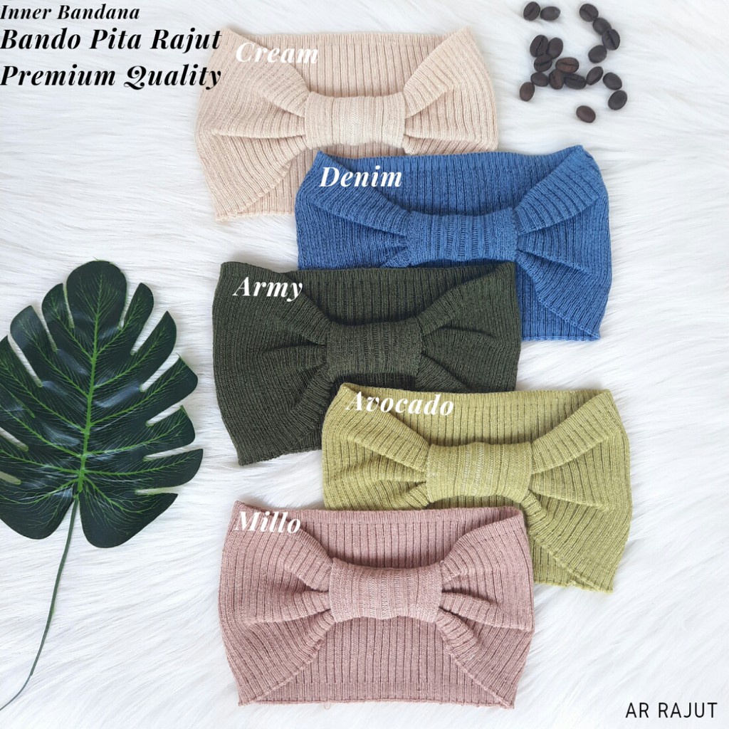 INNER BANDANA PITA RAJUT PREMIUM / BANDANA PITA / BANDO RAJUT PITA KARET