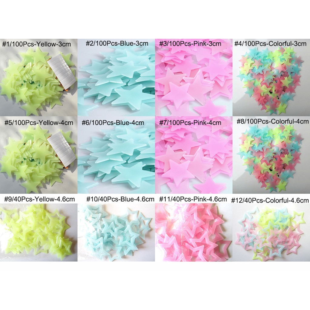Hot Sale/100 Pcs Dinding Glow In The Dark Bintang Stiker Kamar Anak Nursery Room Ceiling Decor