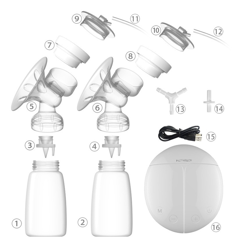 Pompa Asi Elektrik Ganda Mediatech x Real Bubee Food Grade BPA Free Breast Pump PA 01E