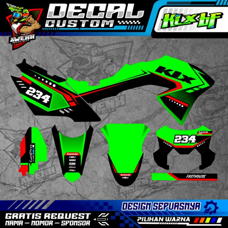 DECAL KLX BF KLX LAMA KLX G 150 HIJAU SIMPLE