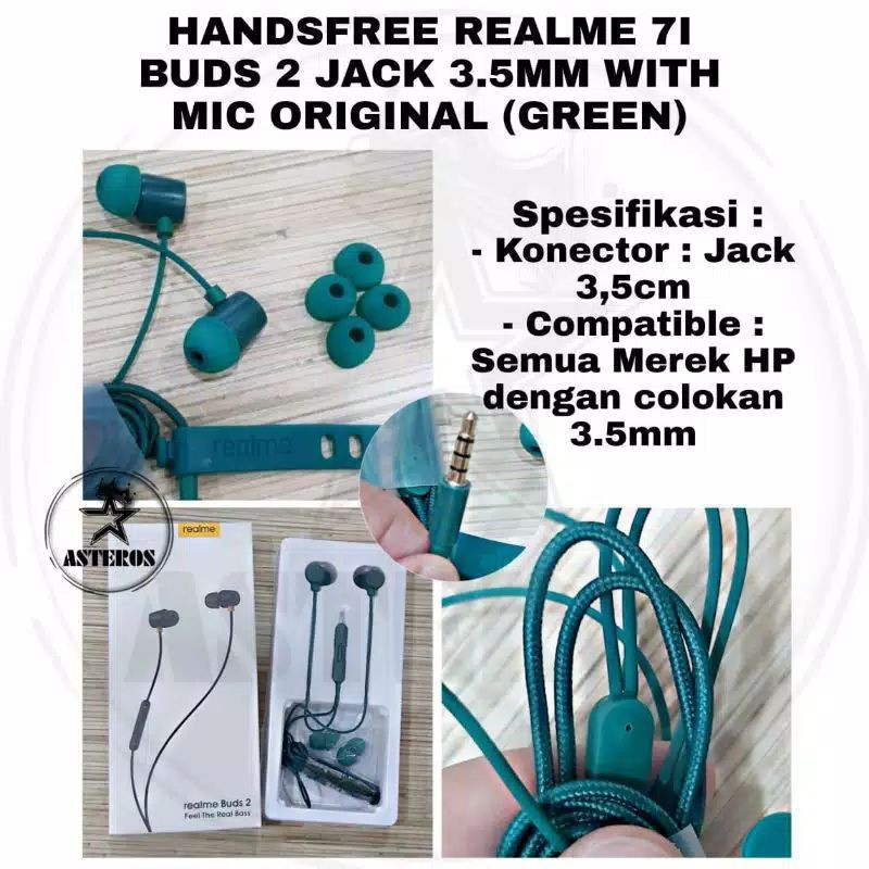 Headset Realme Buds 2 Jack 3.5mm