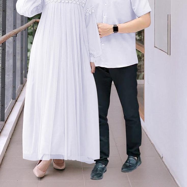 Couple Nuraini l Gamis Muslim Wanita l Kondangan Dress CP BJ