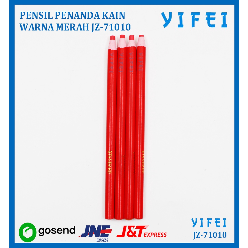 PENSIL PENANDA KAIN WARNA MERAH/ WATER ERASABLE PENCIL YIFEI-71010