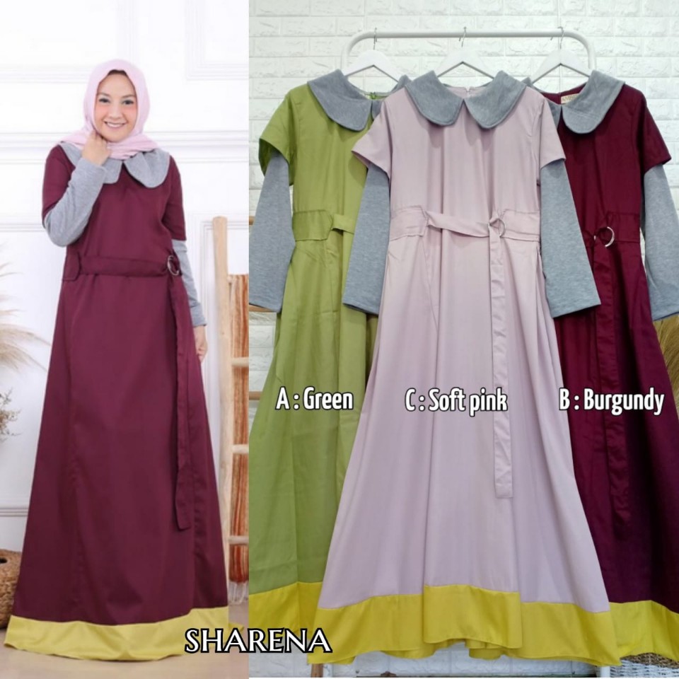DISKON 50% | SHARENA BY AMBIGU IRWINOV (Gamis muslim, dress muslim, gamis murah, baju lebaran pesta)