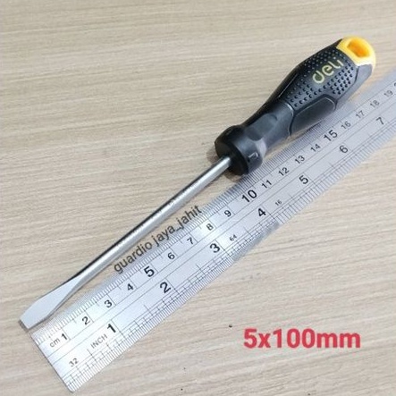 Obeng Min 5x100mm Bagus / Screwdriver Min( - ) Deli