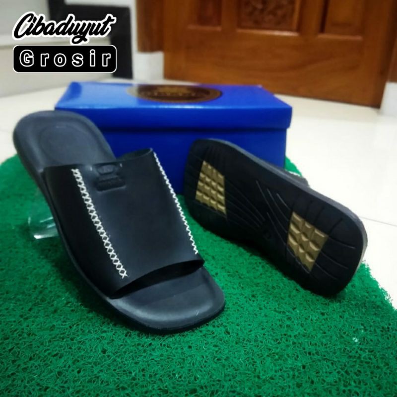 Sandal Slide Obara Pria Asli Kulit Ultimate