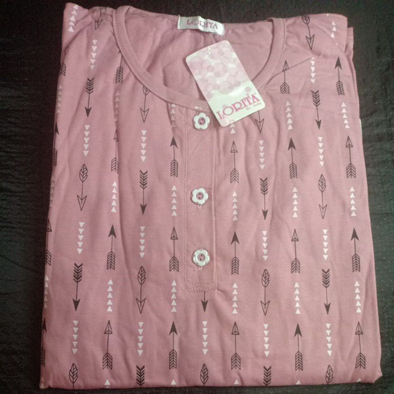 flo_style-baju tidur 3/4 jumbo kaos tebal lorita tinny by Sofie termurah/terlaris(Etalase2geser☝️-Bata 526