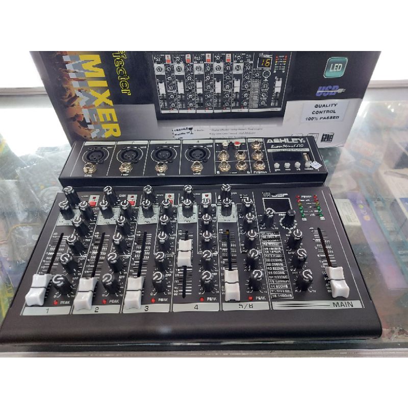 MIXER ASHLEY 6 CHANNEL SUPER MIX-602 BLUETOOTH EFFECT REVERB ORIGINAL