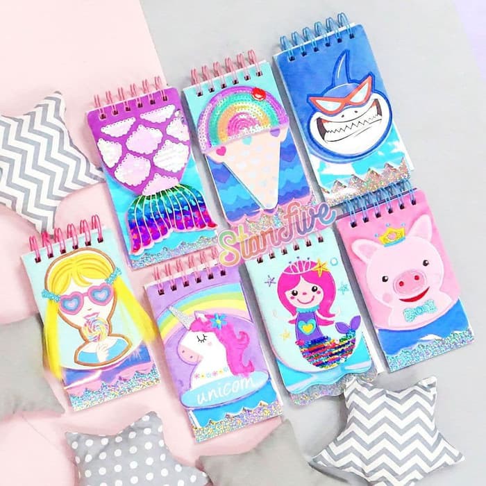 

Buku Catatan / Notebook Glittery Sprial Small Starfive