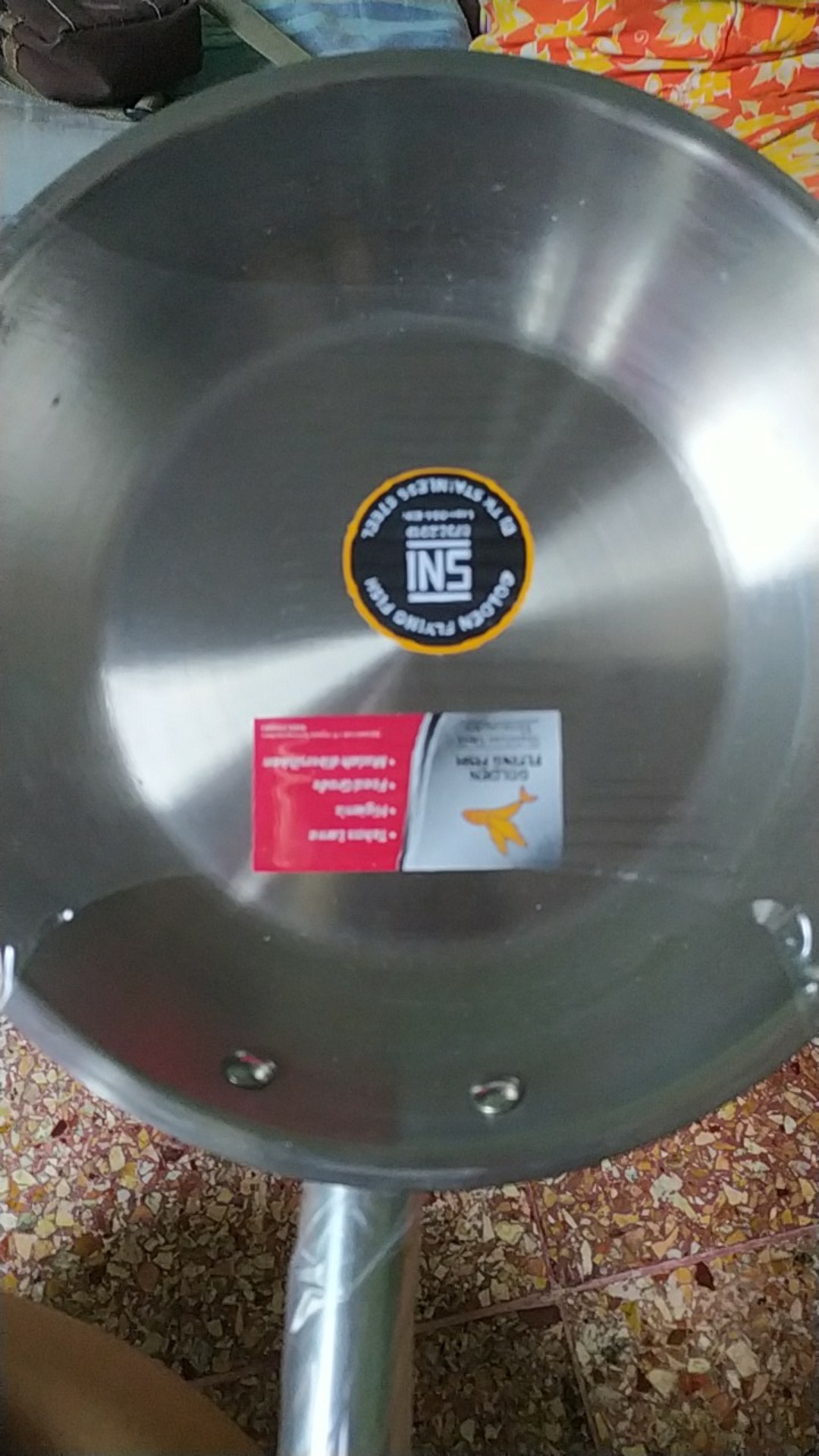 Wajan Stfp0124 - Wajan Fry Pan Diameter 24 Cm Stainless Golden Flying Fish Kitchenware