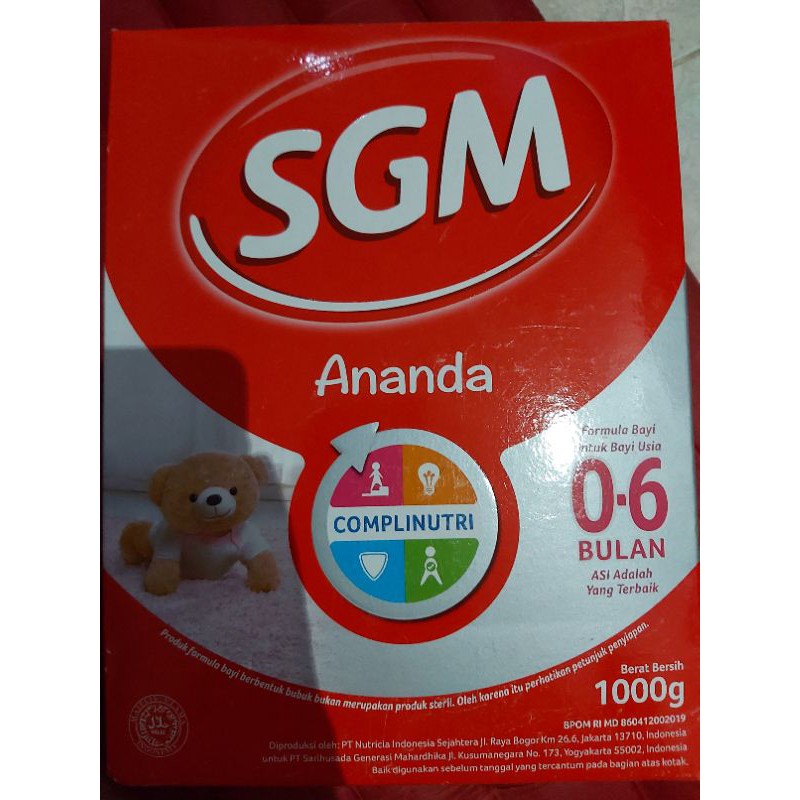 susu sgm 0-6 bulan 1000 gr ex.2022