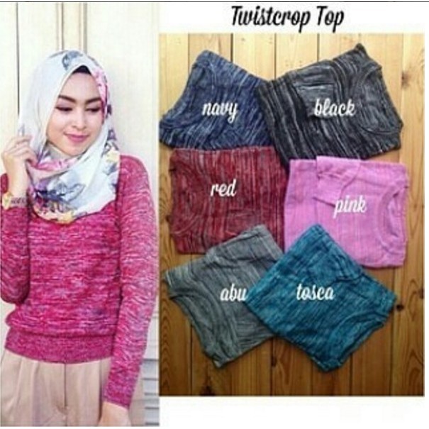  Baju  Rajut  Twist Crop Shopee  Indonesia