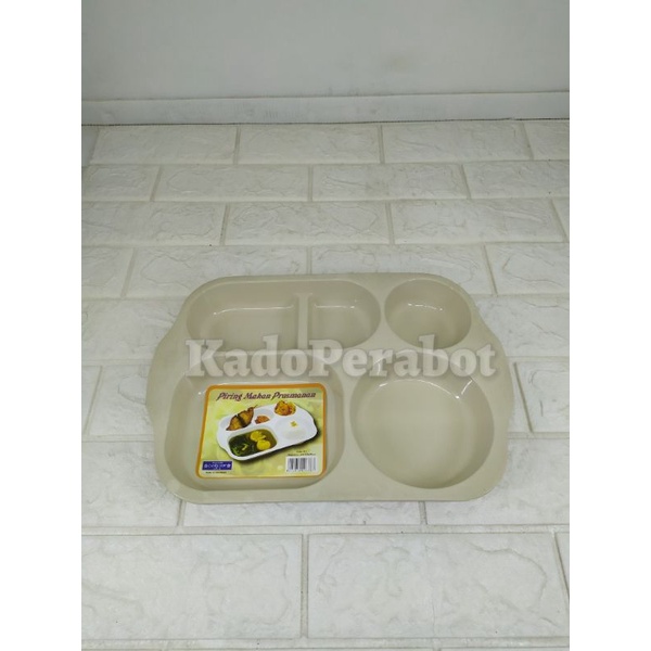 Piring Prasmanan Rumah sakit FoodGrade 5 Sekat Plastik Lucky Star