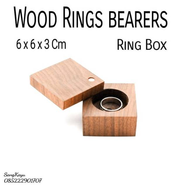 Woid Ring box Ring bearer kotak cincin kayu tempat cincin rustic