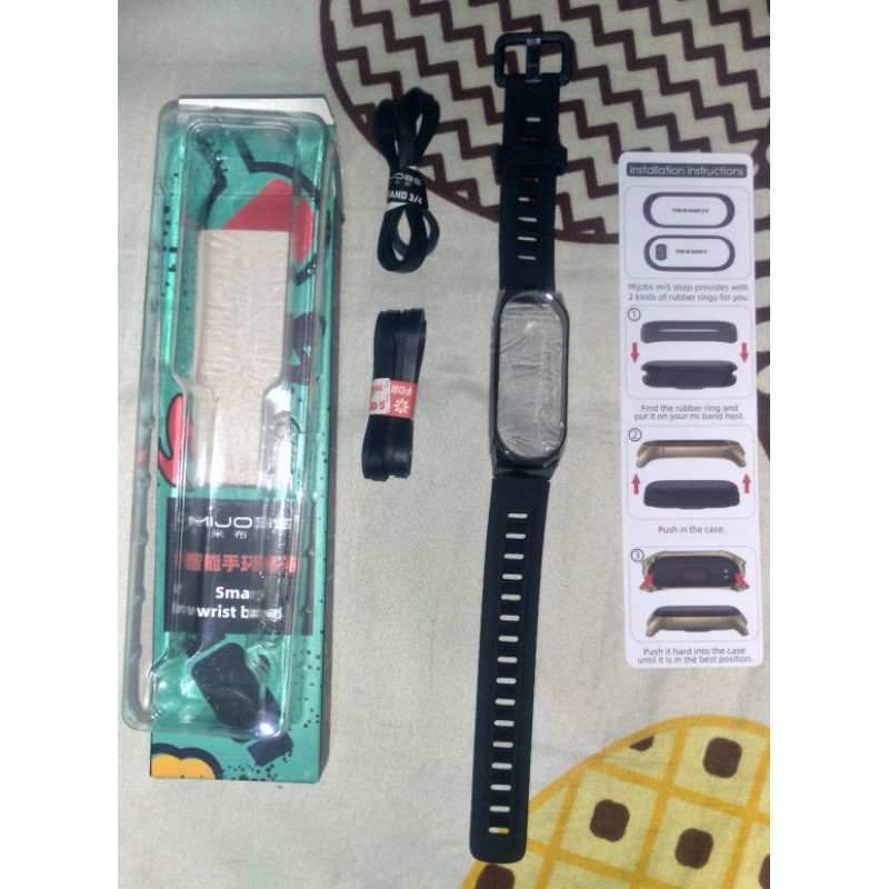 Strap Pengganti Mijobs Mi Band 3 4 5 6 Metal Tali Silicon