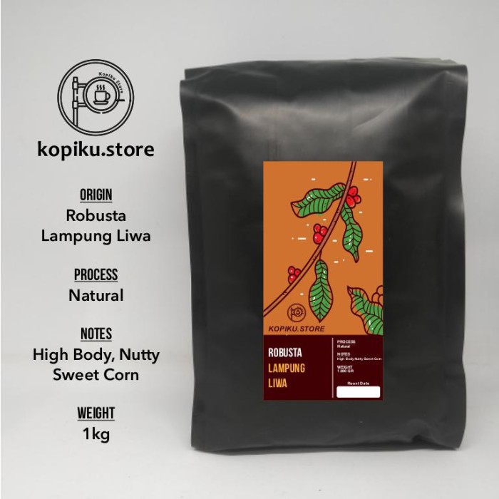 

Biji Kopi Dark Roast Fine Robusta Lampung Kopi Susu 1kg - GILING KASAR