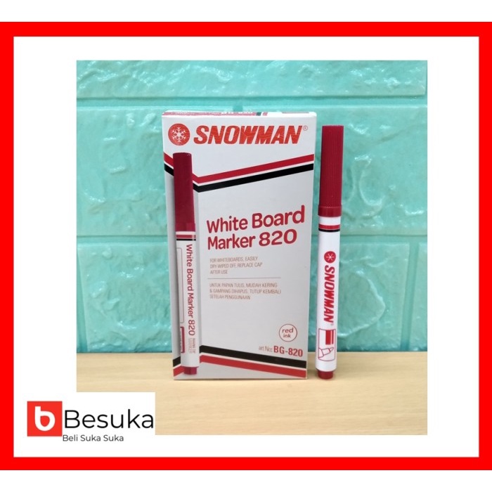

Gilaa!!! Spidol Snowman White Board Marker Bg-820 (Red) Terlaris