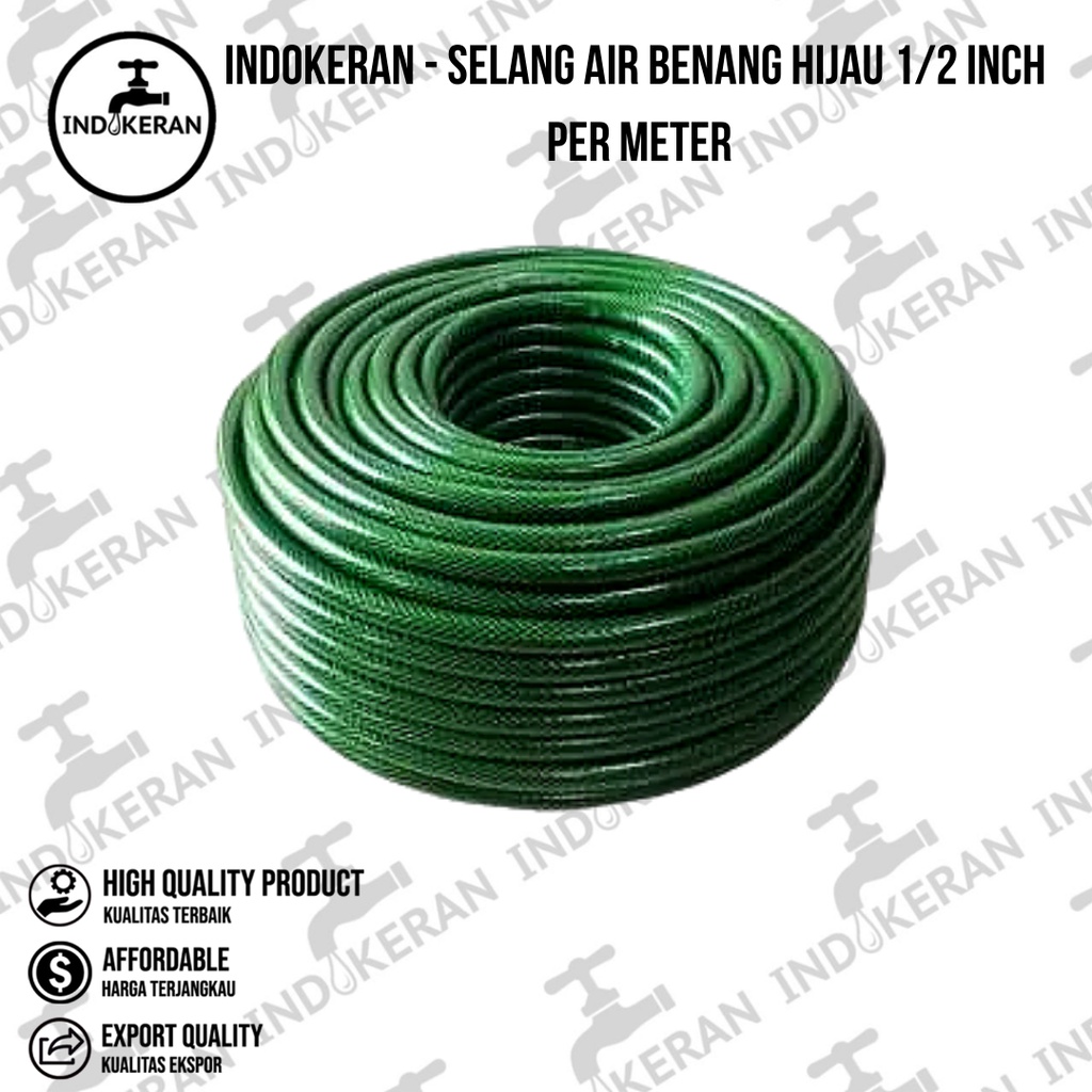 INDOKERAN - Selang Air Benang Hijau 1/2 Inch Per Meter