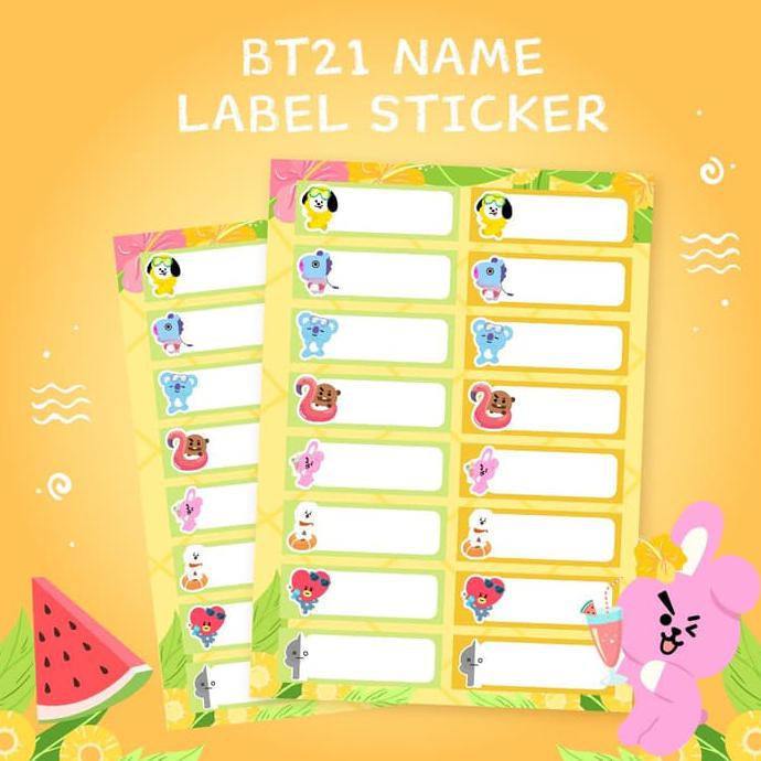 

BEST SELLER BT21 NAME LABEL STICKER/ STIKET LABEL NAMA BT21