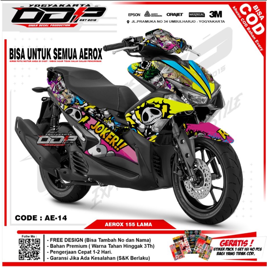⭐⭐⭐⭐⭐ VARIASI aksesoris decal YAMAHA AEROX NEW 2021 155 full body dekal sticker striping TERBARU sti