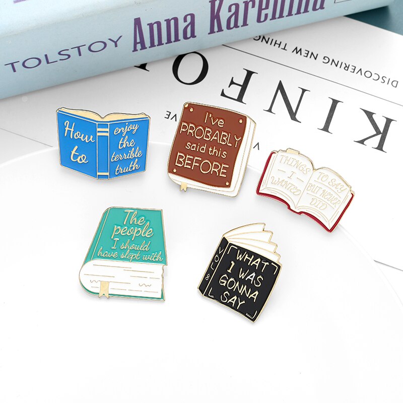 Bros Pin Enamel Desain Buku Perpustakaan Untuk Hadiah Teman