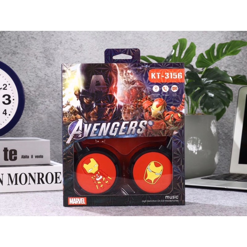 HEADPHONE KARAKTER AVENGERS  KT3156 SUPER BASS/ HEADSET KARAKTER KT3156 + MIC