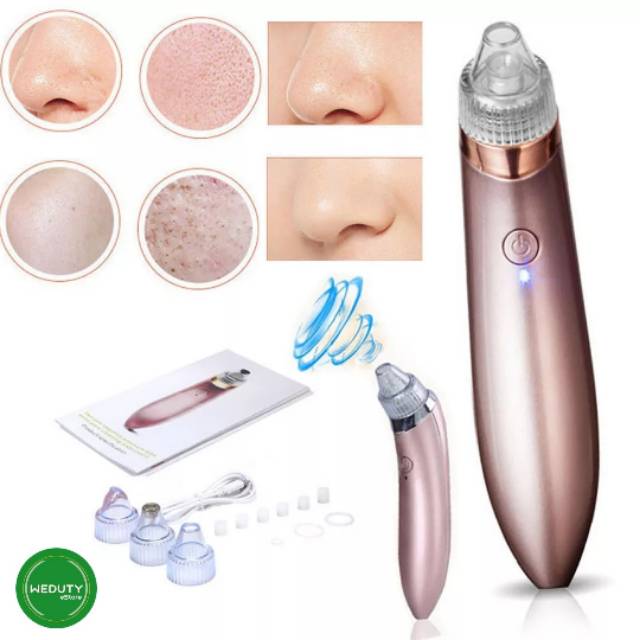 ALAT PEMBERSIH FACIAL WAJAH PENYEDOT KOMEDO REMOVER PORTABLE LISTRIK RECHARGEABLE USB PINK