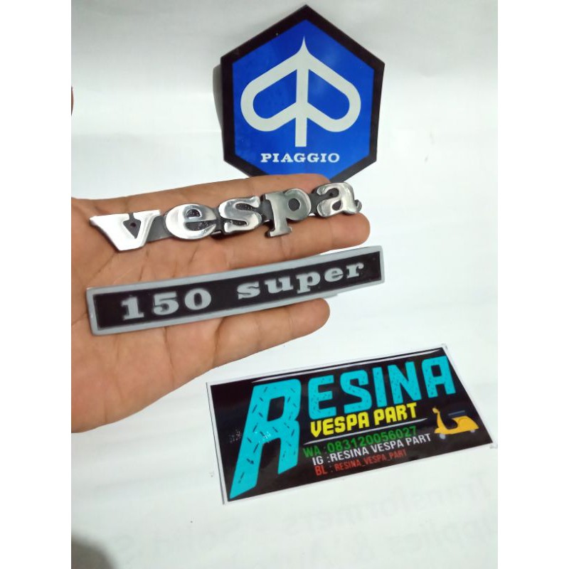 emblem set logo vespa super 150 balok kualitas bahan bagus