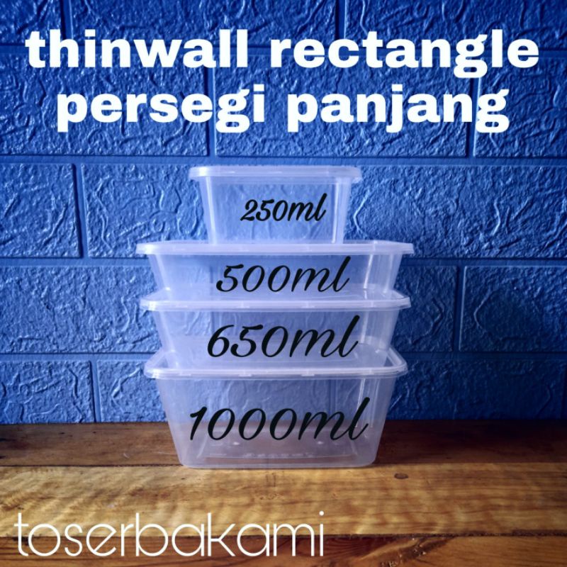 Thinwall Rect 250ml / Dessert box / Kotak Brownies