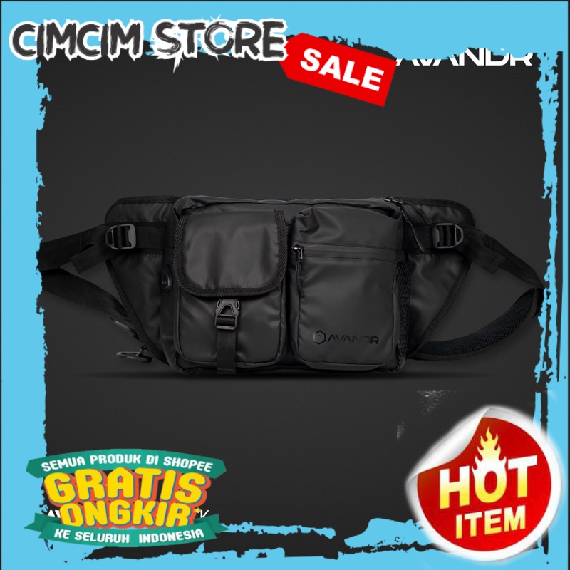 TAS WANITA DAN PRIA TERBARU TERMURAH / AVANDR SDX Blackmate Slingbag Waistbag Tas Punggung Multifung