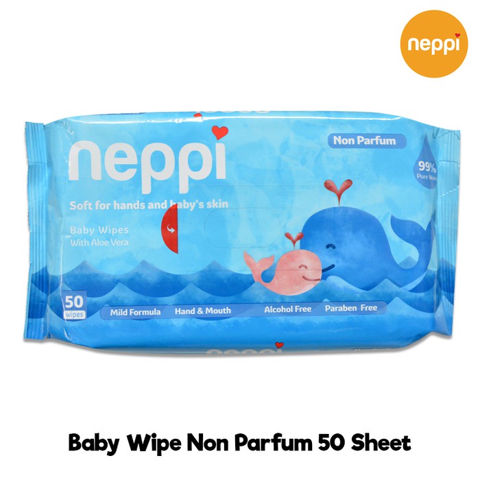 NEPPI BABY WIPES PARFUMED &amp; NON PARFUME 50s Tisu Basah