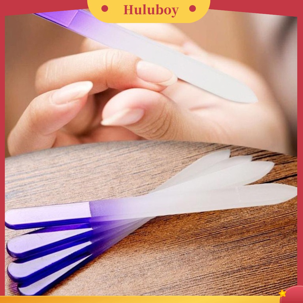 Huluboy Huluboy♡ 4pcs Kikir Kuku Bahan Kaca Akrilik Tahan Lama Untuk Manicure