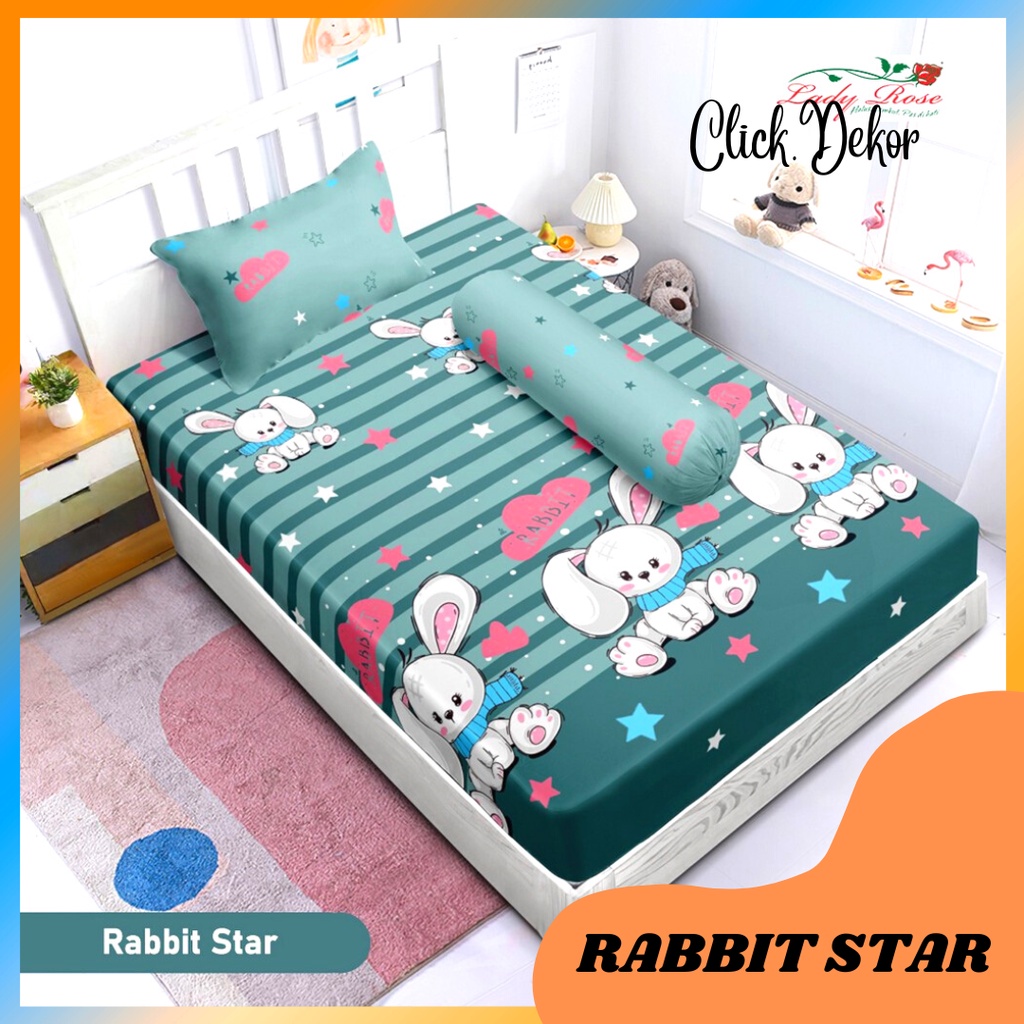 SPREI LADY ROSE SINGLE 120X200 NO 3 RABBIT STAR SEPRAI LADYROSE TERBARU SEPREI KARAKTER KARTUN SPERI