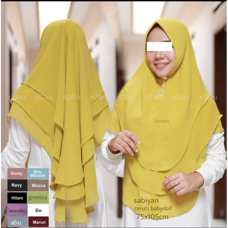 Kerudung Khimar 3 layer Babydoll grade A