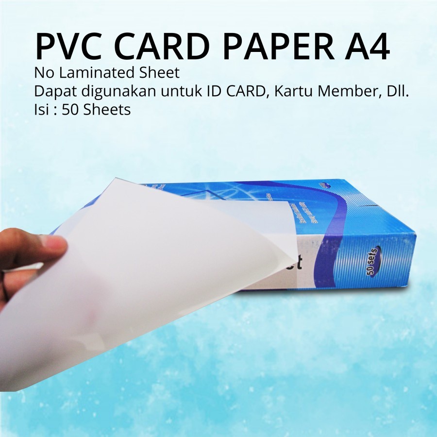 

BAHAN ID CARD / PVC KERTAS ID CARD 1 PAK ISI 50 PC UKURAN A4