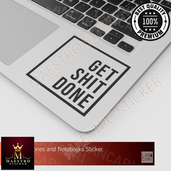 

M.STICKER Sticker Cutting Get Shlt Done Macbook Laptop decal Cut Stiker - Putih