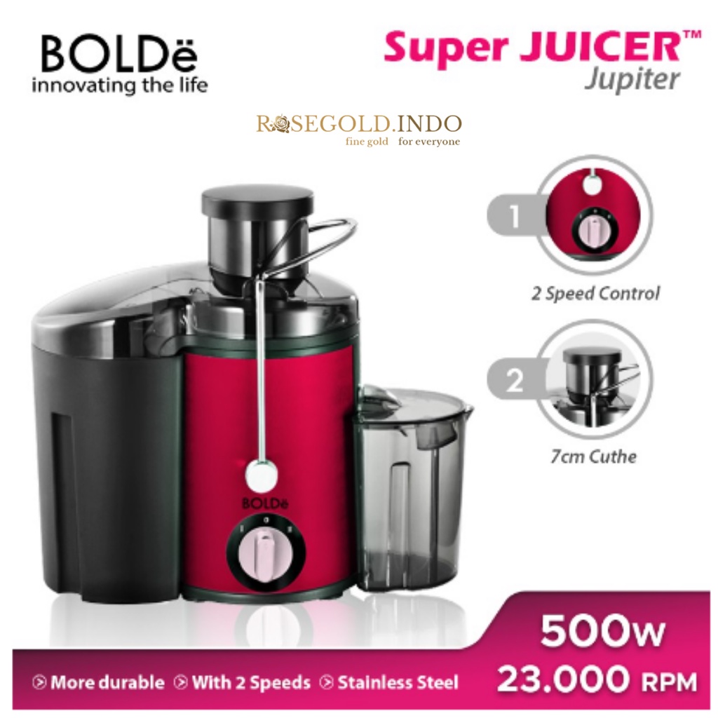 (FREE EMAS MINI) BOLDe Super Juicer Jupiter Pengekstrak Jus 500 Watt 500ml Mesin Jus Stainless Hadiah