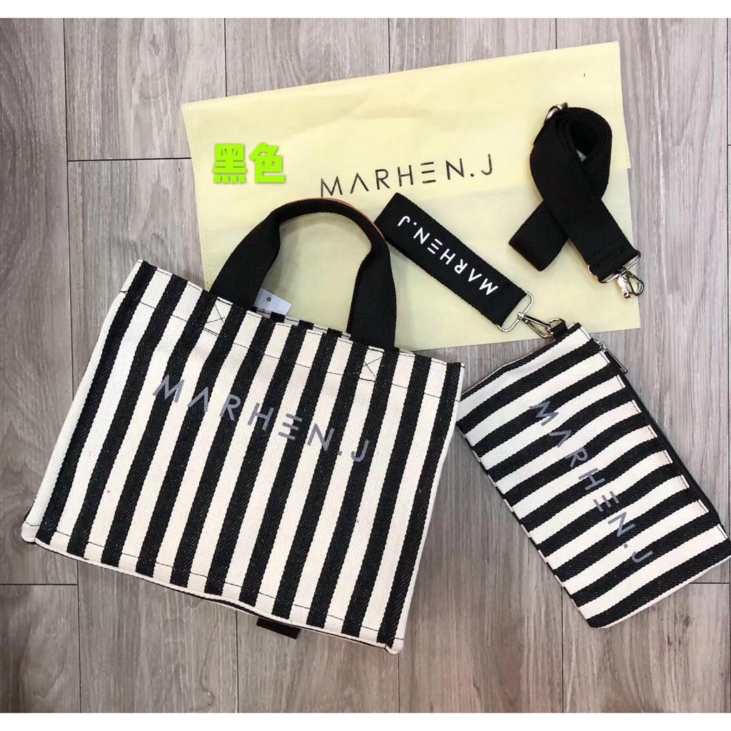 TAS BATAM-TAS IMPORT- MARHEN J RICO STRIPE TOTE BAG 2in1 ( 169# )