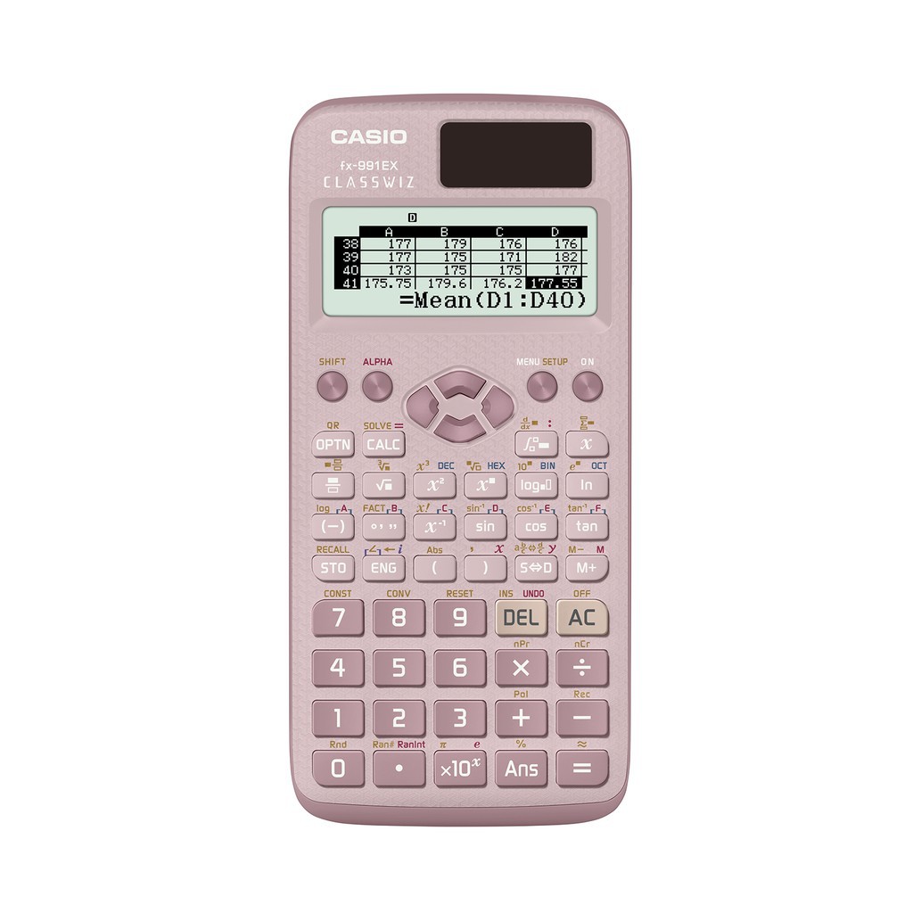 

CASIO FX-991EX - PINK BLUE BLACK - Kalkulator Sekolah/Kuliah - Internasional - Classwiz - 552 fungsi