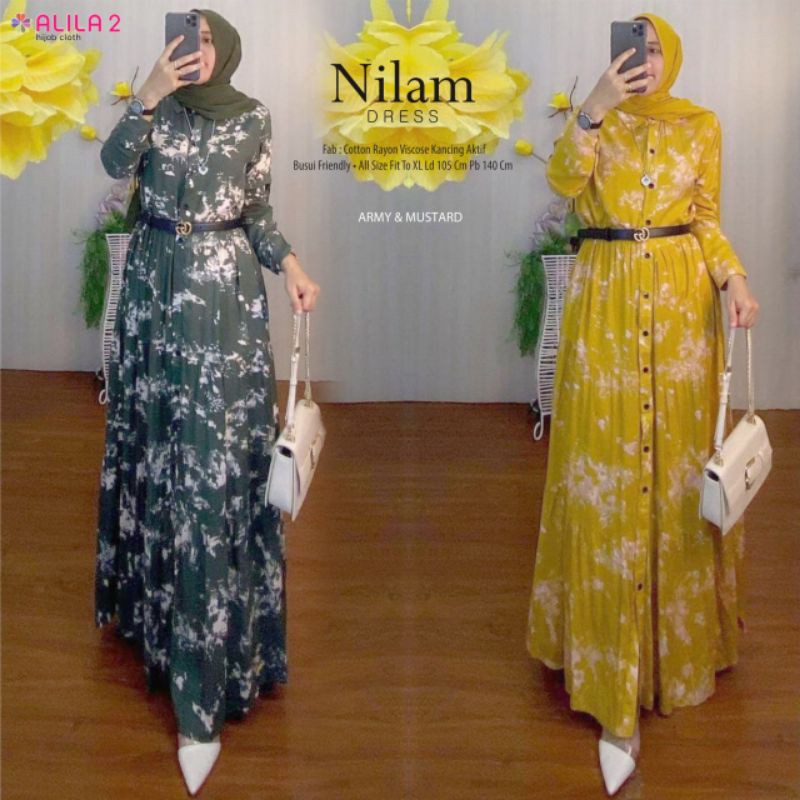Gamis Wanita  Rayon Viscose - Nilam Dress Alila Hijab