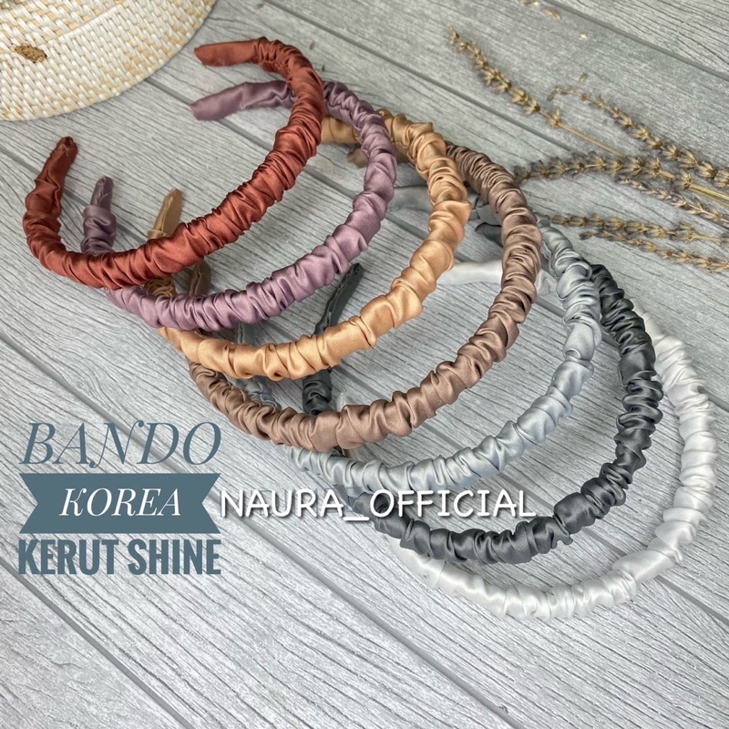 BANDO KOREA KERUT / BANDO SCRUNCHIE SATIN / HEADBAND KOREA / BANDO SATIN KERUT KECIL