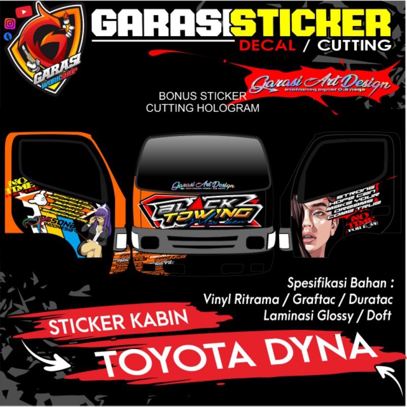 stiker decal kabin dyna