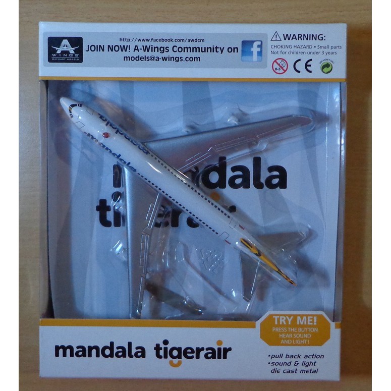 Miniatur Pesawat Terbang ( Plane Diecast ) : Mandala Tiger Air - 66553A - Original Asli