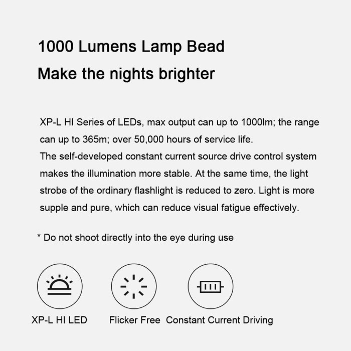 BEEBEST Flashlight LED 1000 Lumens - Senter sepeda dll