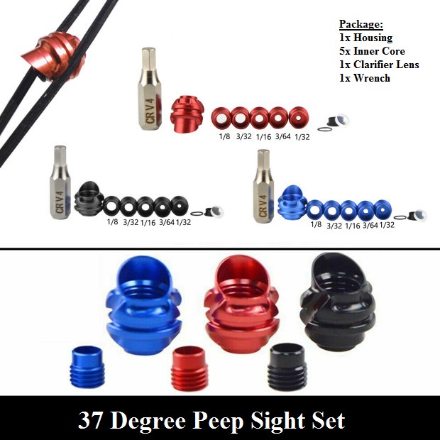 37 Degree Peep Sight Set with Clarifier Lens for Compound Bow