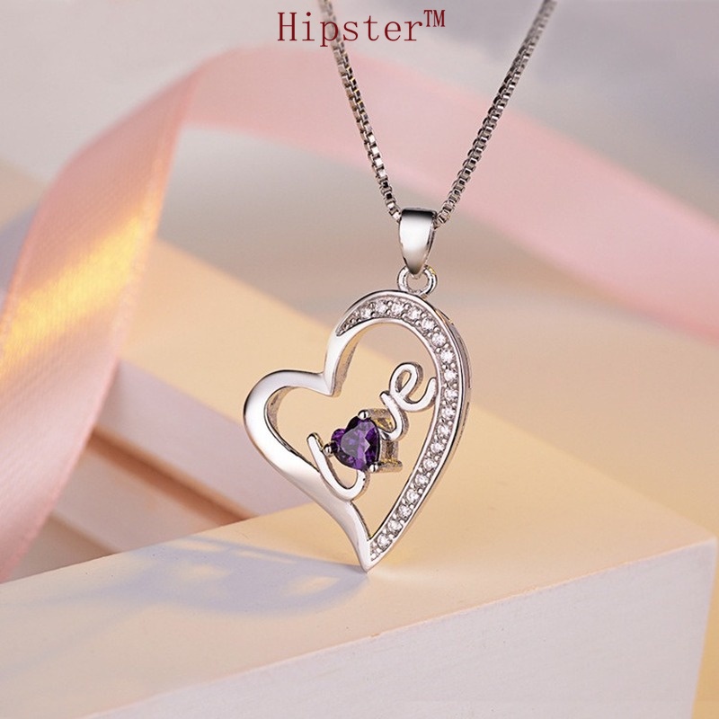 Hot Sale Heart-Shaped Love Pendant Diamond-Embedded Romantic Necklace