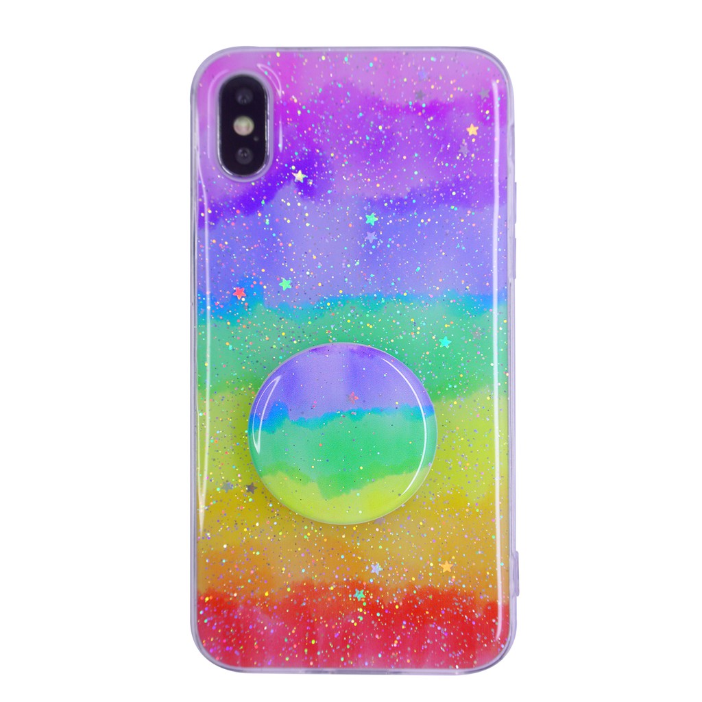 Vivo V19 V17 Case Casing HP Softcase Rainbow Plus Popsocket CaseSeller