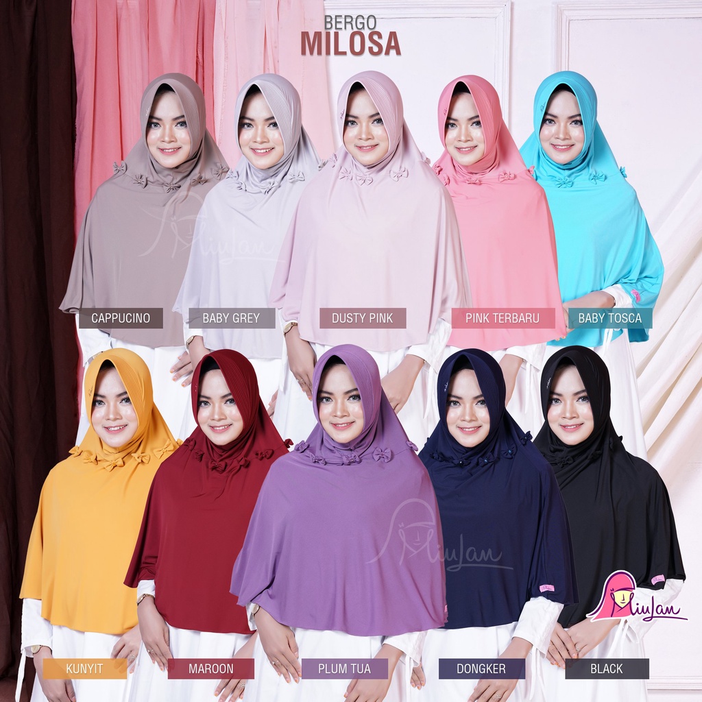 Bergo Milosa Miulan / Bergo Jumbo Jersey / Grosir Jilbab Jumbo / Jilbab Jumbo Murah / Daily Bergo