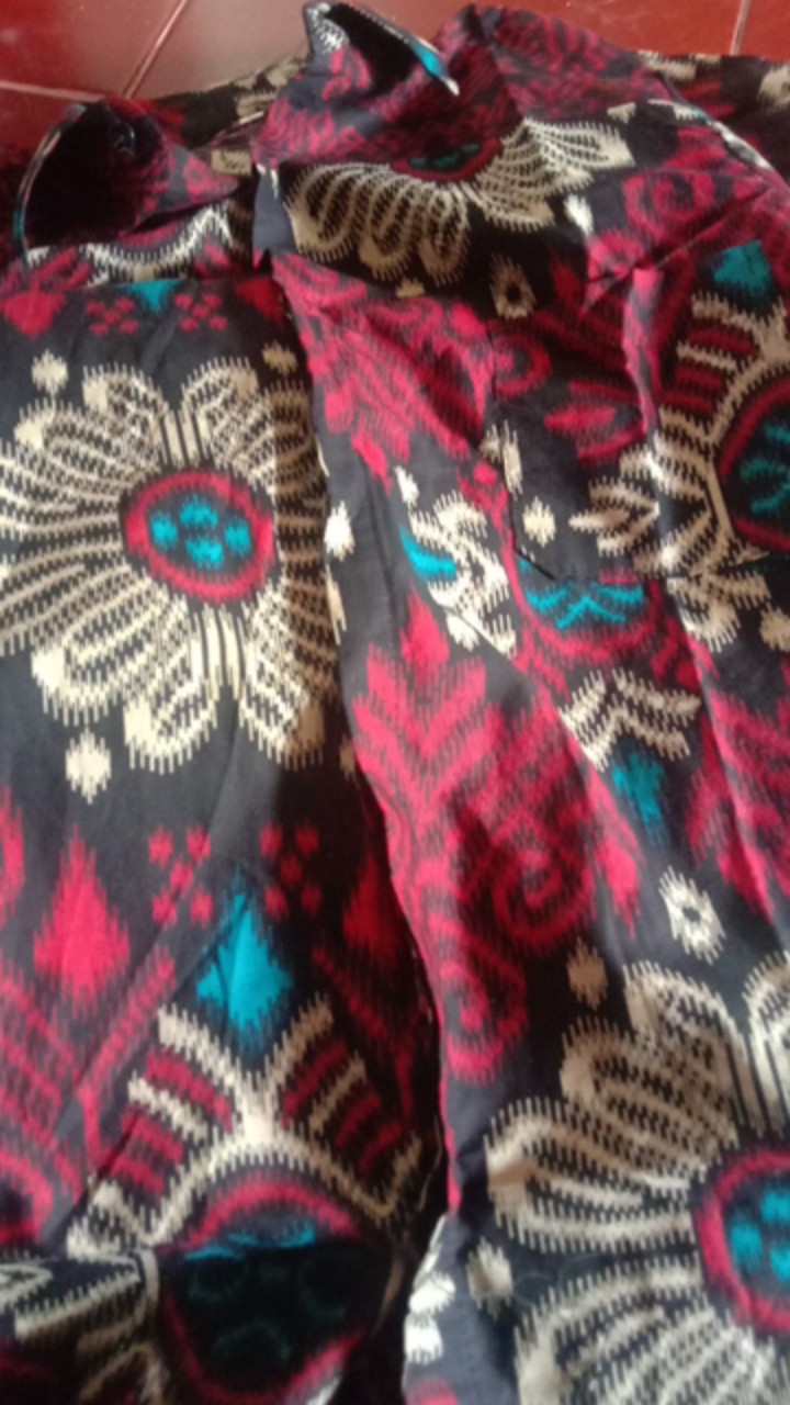 Risna Batik Hrb026 Kenongo Hem Kemeja Batik Pria Lengan Pendek  Katun Primis Halus M L Xlo