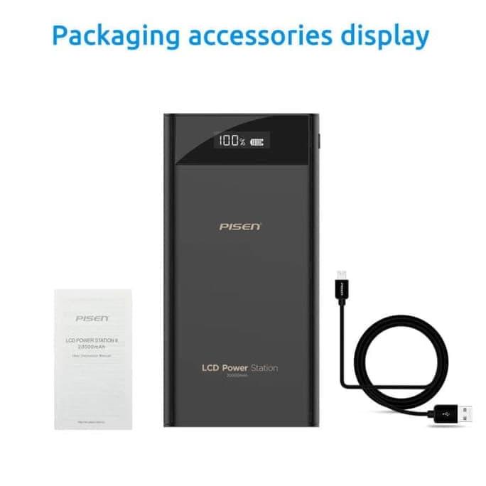 Pisen LCD Power Bank Station 20000mAh Powerbank